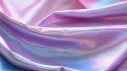 Obraz premium Colorful satin fabric draping with iridescent sheen in soft light display