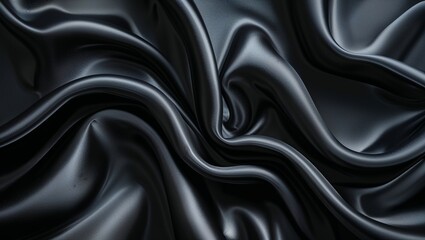 Fototapeta premium Luxurious Black Satin Waves