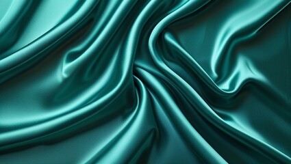Fototapeta premium Flowing Teal Silk with Dramatic Ripples