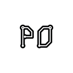 PO monogram logo design letter text name symbol monochrome logotype alphabet character simple logo
