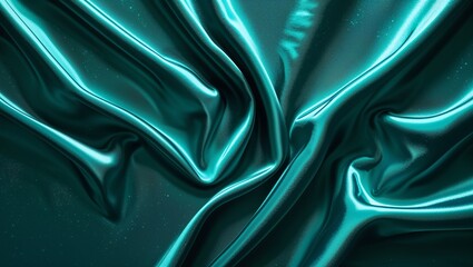 Fototapeta premium Teal Satin Folds of Luxury