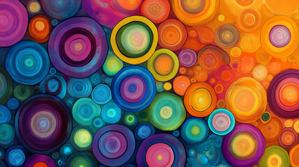 Abstract vector background with color rainbow circles 