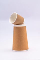 Close-up of a compostable coffee cup, Take Away Coffee Cup, PAPER COFFEE CUPS-Stock photo of a paper coffee cup.