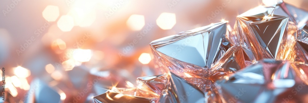 Poster bright crystal shapes catch the light, creating a mesmerizing display of colorful reflections