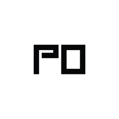 PO monogram logo design letter text name symbol monochrome logotype alphabet character simple logo