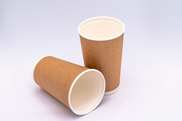 Close-up of a compostable coffee cup, Take Away Coffee Cup, PAPER COFFEE CUPS-Stock photo of a paper coffee cup.