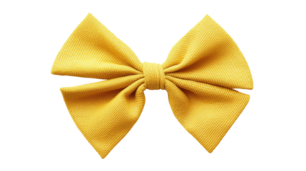 Yellow bow tie on transparent background 