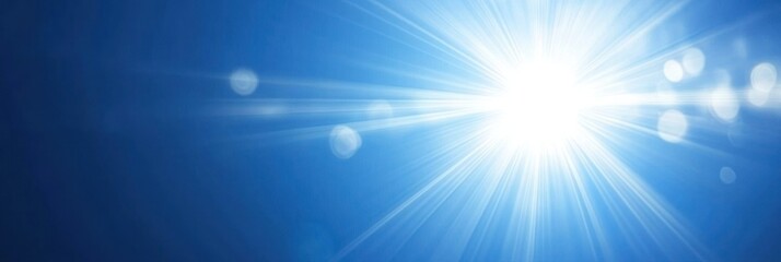 Warm sunlight radiates in a vivid blue sky, creating a peaceful and uplifting atmosphere outdoors
