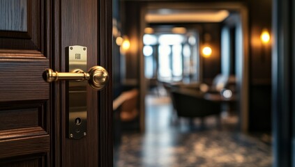 Obraz premium Elegant Gold Door Handle in Luxurious Interior