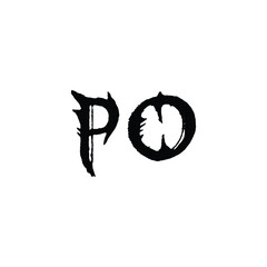 PO monogram logo design letter text name symbol monochrome logotype alphabet character simple logo