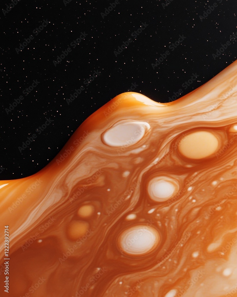 Poster Celestial Swirl Art Vivid Jupiter-Inspired Abstract for STEM Spaces and Digital Marketing - Cosmic Patterns with Educational Appeal