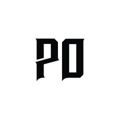 PO monogram logo design letter text name symbol monochrome logotype alphabet character simple logo
