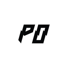 PO monogram logo design letter text name symbol monochrome logotype alphabet character simple logo