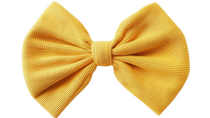 Yellow bow tie on transparent background 
