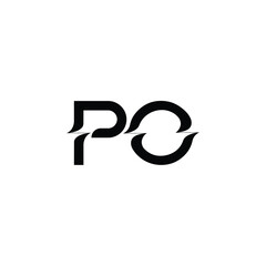 PO monogram logo design letter text name symbol monochrome logotype alphabet character simple logo