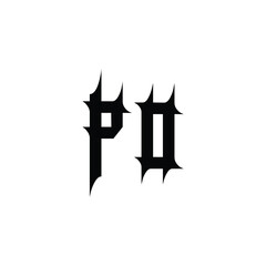 PO monogram logo design letter text name symbol monochrome logotype alphabet character simple logo