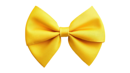 Yellow bow tie on transparent background 