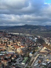 Panoramic View from Avaz Twist Tower in Sarajevo, Bosnia and Herzegovina