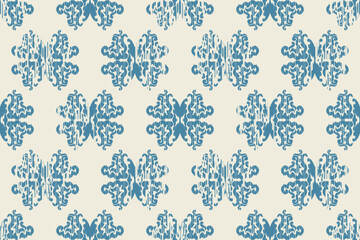 Motifs African paisley boho Floral Ikat seamless pattern embroidery border. Ethnic ikat saree sarong  flower design for Ikat pattern and Ethnic Pattern.Border indian floral Aztec embroidery patterns.