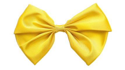 Yellow bow tie on transparent background 