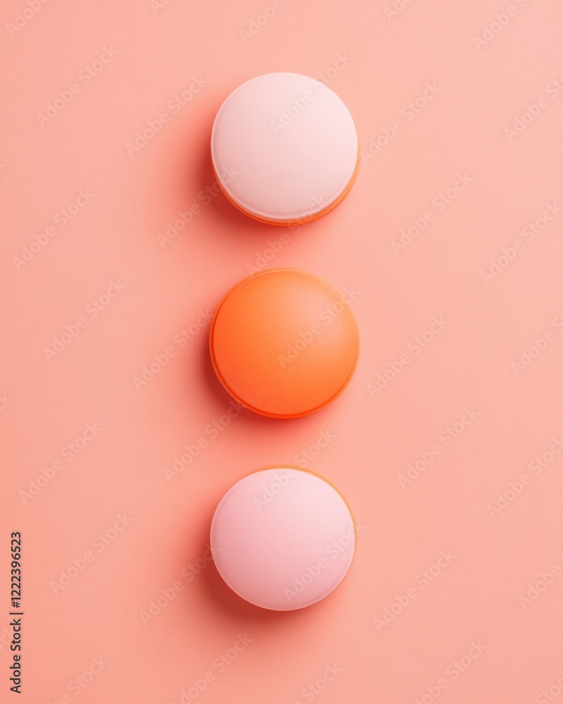 Poster Contemporary Gradient Design Pastel and Neon Round Objects on Matte Surface - Innovative Visual Content for Marketing and Modern Aesthetic Branding