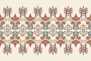 Saree Sarong Motifs Ikat floral paisley embroidery floral.ikat ethnic oriental  seamless pattern traditional.Ikat embroidery style abstract embroidery design for texture,fabric,clothing,wrapping.