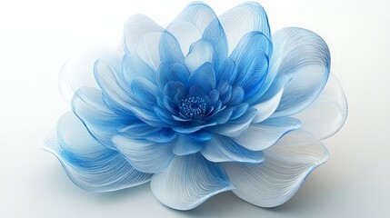Obraz premium 3D render of an abstract blue and white flower background