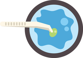 Illustration of a scientist holding a sample in a tweezers over petri dish for a medical research