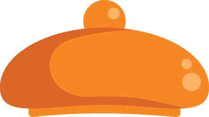 This cartoon illustration of a classic orange french beret is perfect for projects related to fashion, france, or art