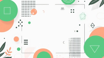 Abstract Geometric Pattern Design with Green and Peach Tones