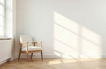 Fototapeta premium Armchair in a room with white lampshade