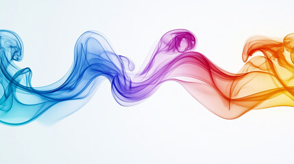 3d illustration of colored waves look like smoke 
