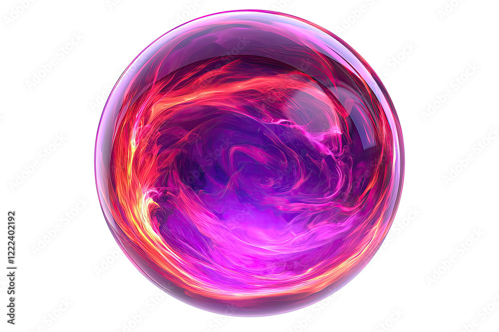 Poster fairy shake idea. a mesmerizing purple sphere with swirling patterns and vibrant colors.