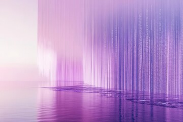 abstract digital landscape of flowing binary code, ethereal lilac and purple gradient, cyberpunk aesthetic, matrix-style composition