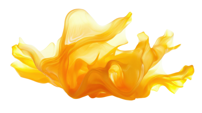 Paint yellow splash on transparent background