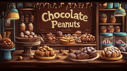 National Chocolate Covered Peanuts Day, illustration