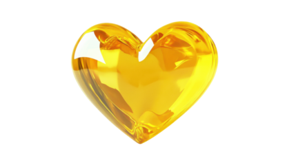 Yellow Heart on transparent background