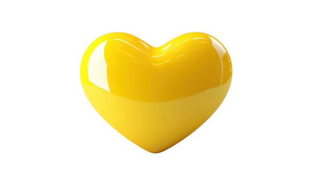 Yellow Heart on transparent background