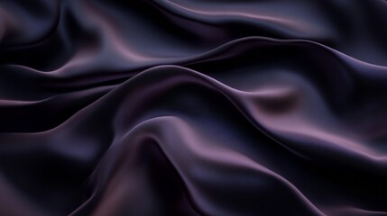 Black background with burgundy satin cloth, elegant fabric texture. Abstract dark backdrop for design and decoration.