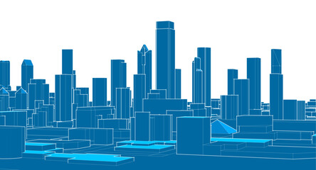Obraz premium modern city panorama 3d illustration 