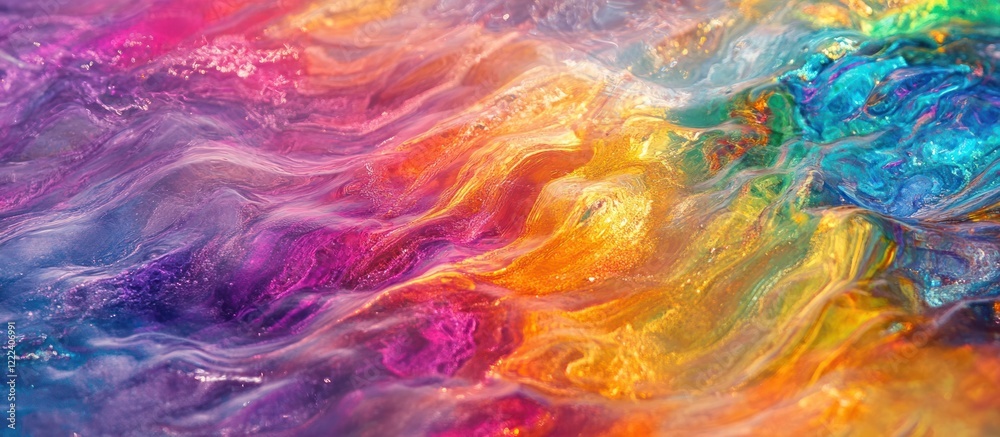 Wall mural vibrant abstract swirls of colorful paint, creating a dynamic and flowing artwork.