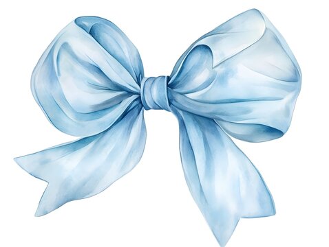 blue bow isolated on white