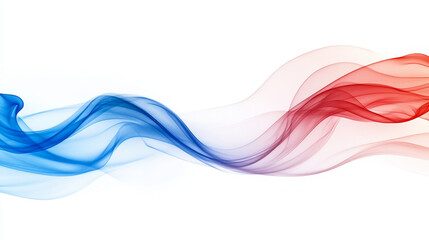 Fototapeta premium Fresh cold and warm air waves with wind flow effect. Realistic vector illustration set of blue and red jets of cool and hot stream. Transparent purification breeze and heating blow or magic smoke.