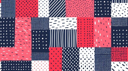 Obraz premium Abstract Geometric Pattern Design: A Vibrant Collage of Textures and Colors