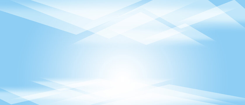 Abstract light blue background with geometric triangles overlay and copy space.