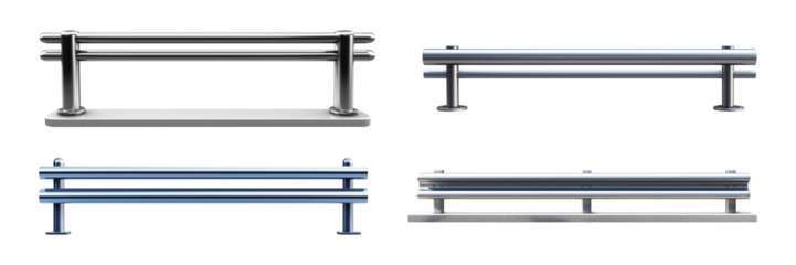 Set of Guardrail isolated on a transparent background, cut out