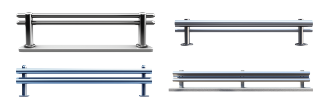 Set of Guardrail isolated on a transparent background, cut out