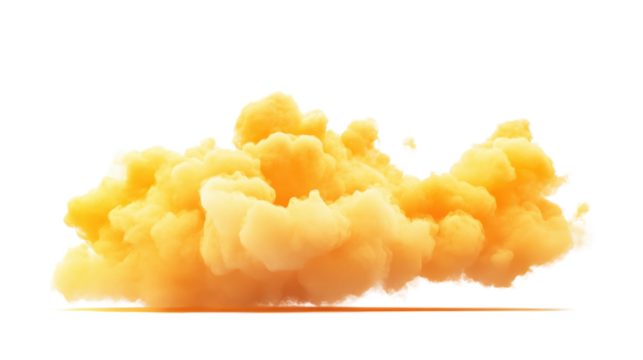 Yellow cloud on transparent background