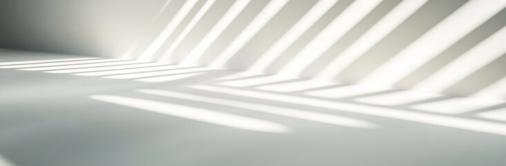 Abstract white background with diagonal lines and shadows, creating an elegant and minimalist design for a banner or cover.
