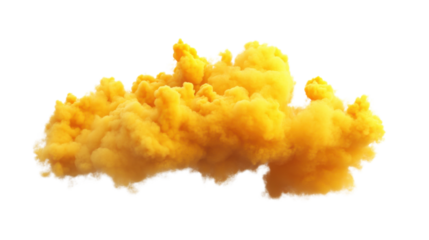 Yellow cloud on transparent background
